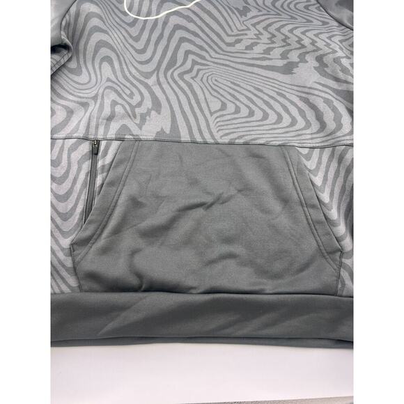 Nike Sweatshirt Mens Medium Gray White Standard Fit Pullover Hoodie Swoosh Sport - Picture 8 of 8